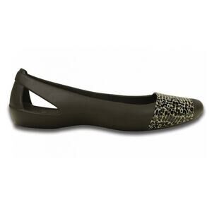 Crocs Square Toe Dressy Comfort Flat Brown SZ 6